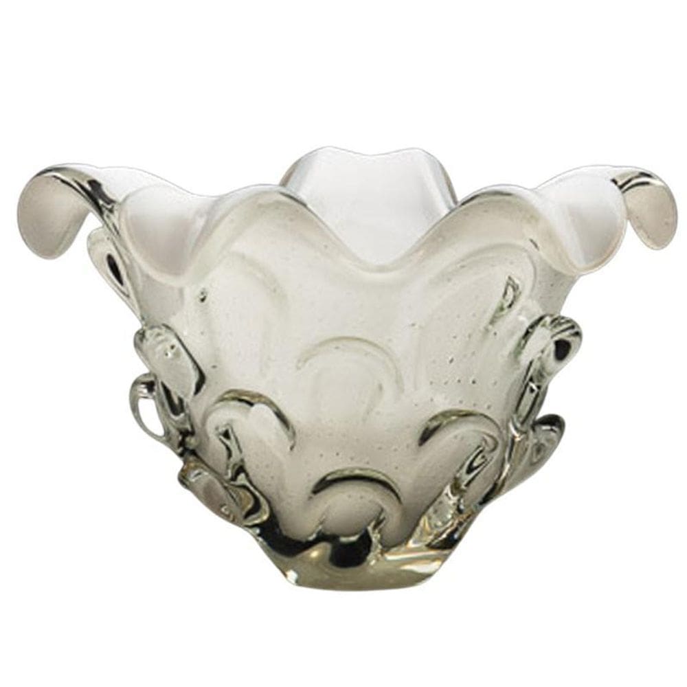 Vaso Em Cristal Murano Branco São Marcos 35x35x21cm