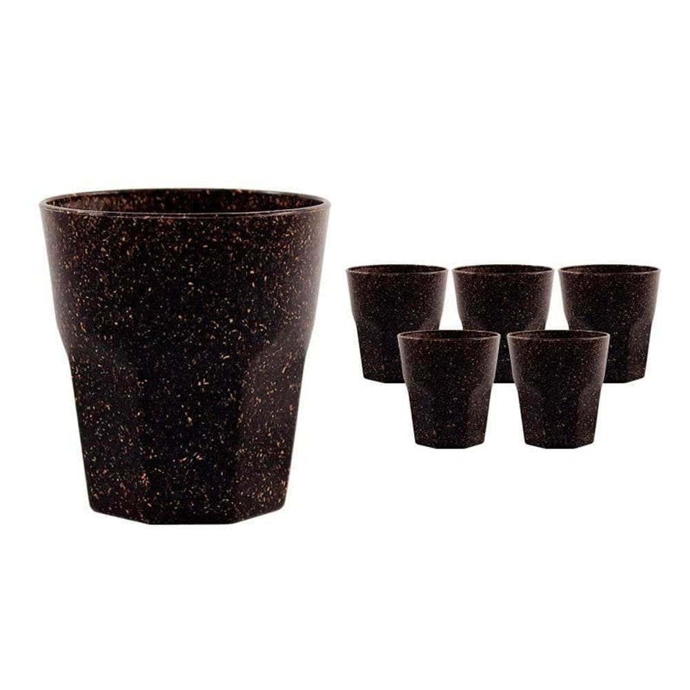Kit 6 Copos Mini Roma Fibra Coco Green 300Ml