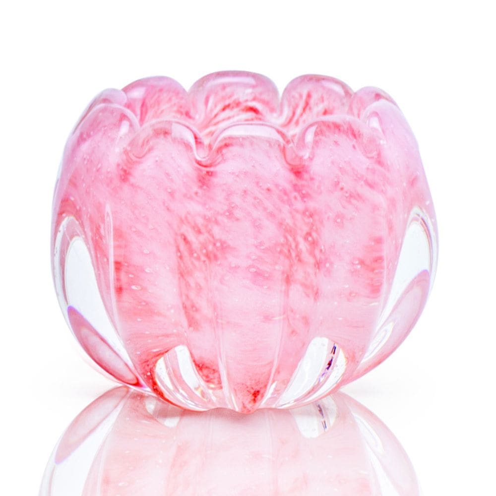 Vaso Em Cristal Murano Rosa  São Marcos