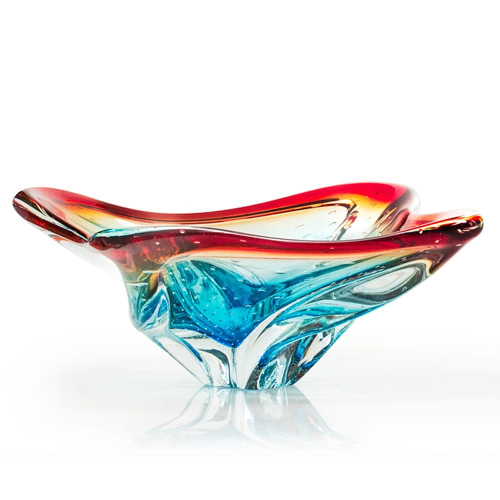 Centro De Mesa Em Cristal Murano Azul São Marcos