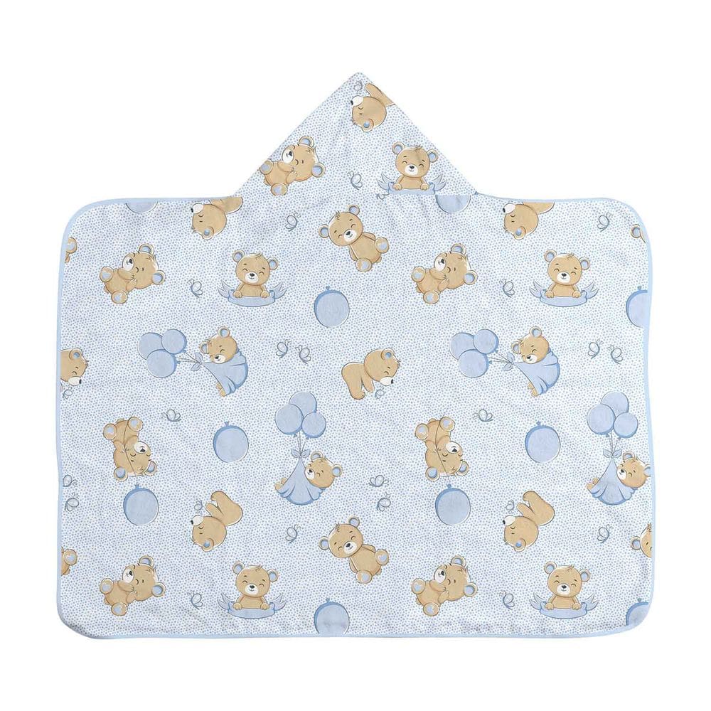 Toalha Estampada com Capuz sem Forro 70 cm x 90 cm Bercinho