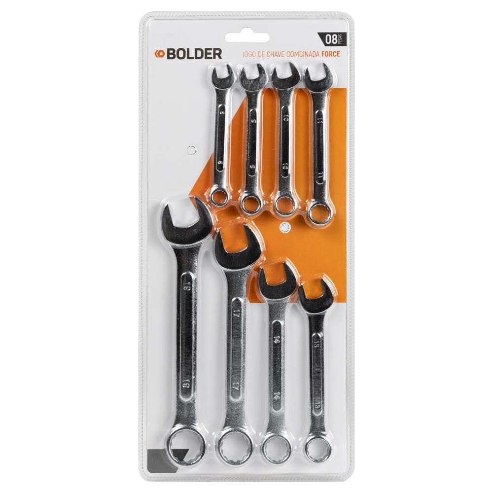 Jogo de Chaves Combinadas 8 Peças Force Bolder