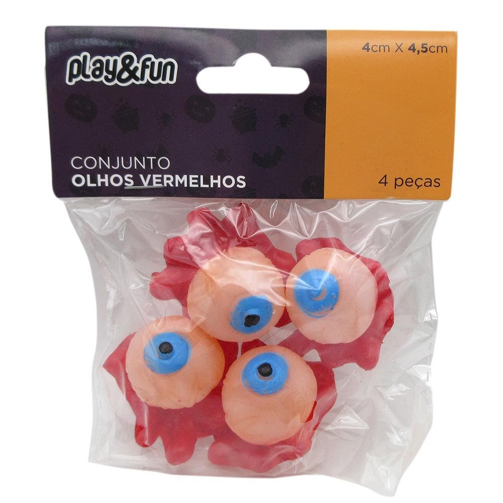 Conjunto 4 Olhos Vermelhos Halloween Play&Fun