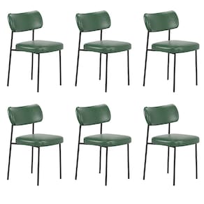 Kit 6 Cadeiras Mona Para Sala Jantar Gourmet em Aço Courissimo Verde-EdeCasaMoveis