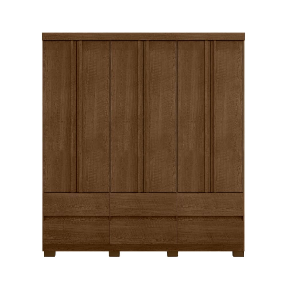 Guarda Roupa Casal Vitória 6 Portas e 6 Gavetas Sem Espelho Malbec EdeCasaMoveis