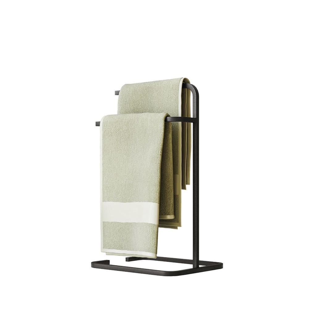 Suporte Porta Toalha Duplo de Rosto Para Bancada em Aço cor Preto - EdeCasaMoveis