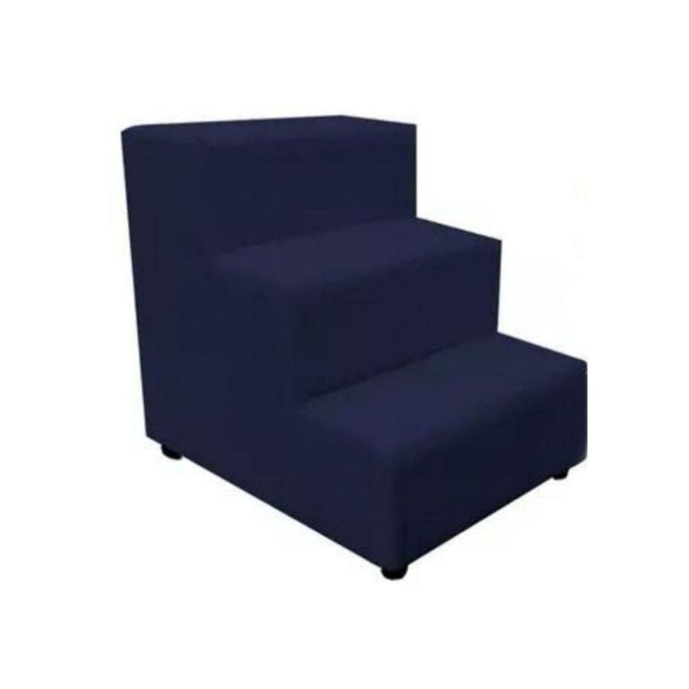 Escadinha Rampa Subir Sofá Cama Cães Cachorro Gato Suede Azul Marinho
