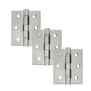 Dobradiça Para Porta Haga 3.1/2 Com Rolamento Embutir 60kg Inox 304 Com 3 Peças