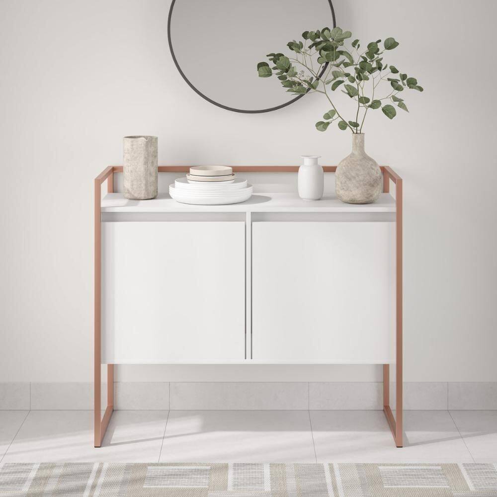 Buffet Industrial Para Sala Irlanda Branco Cobre