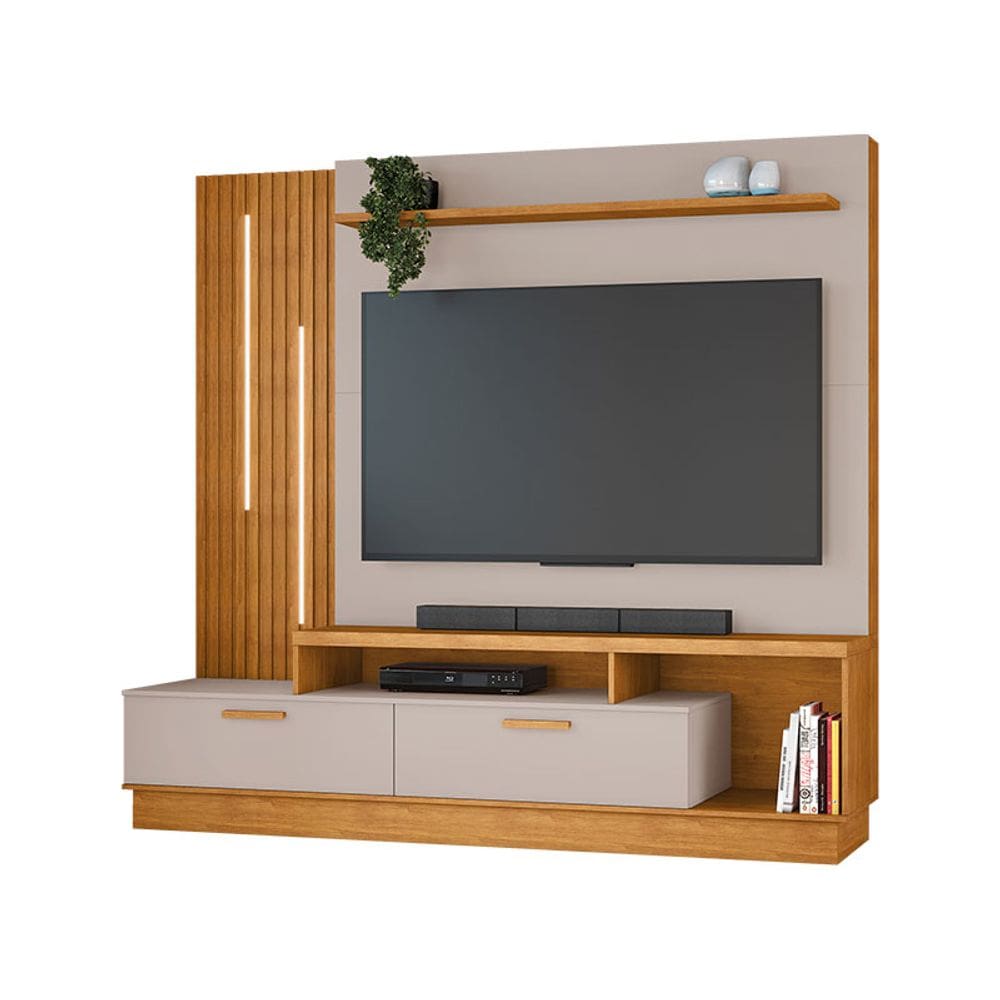 Estante Home para TV até 65 Polegadas Despertar JCM Móveis Cinamomo/Off