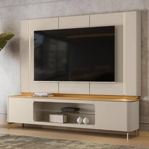 Conjunto Painel E Rack Quebec Tauari Off White