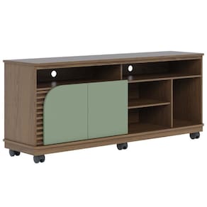 Rack Para Tvs 65 2 Portas Nápoles Amendoa Hortelã