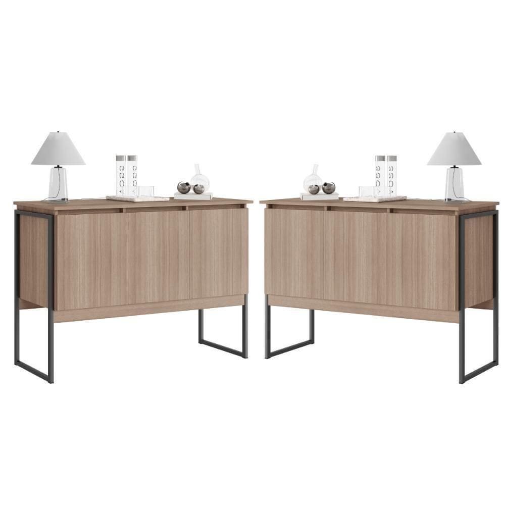 Conjunto De Buffets Industriais Milão Montana Preto