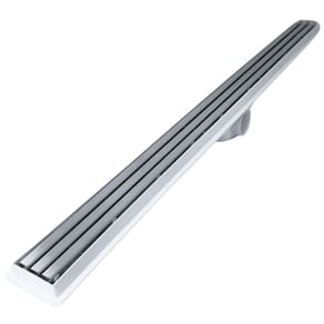 Ralo Linear 5x70 Box Banheiro Inox Escovado Trilho Coletor Branco com Tela