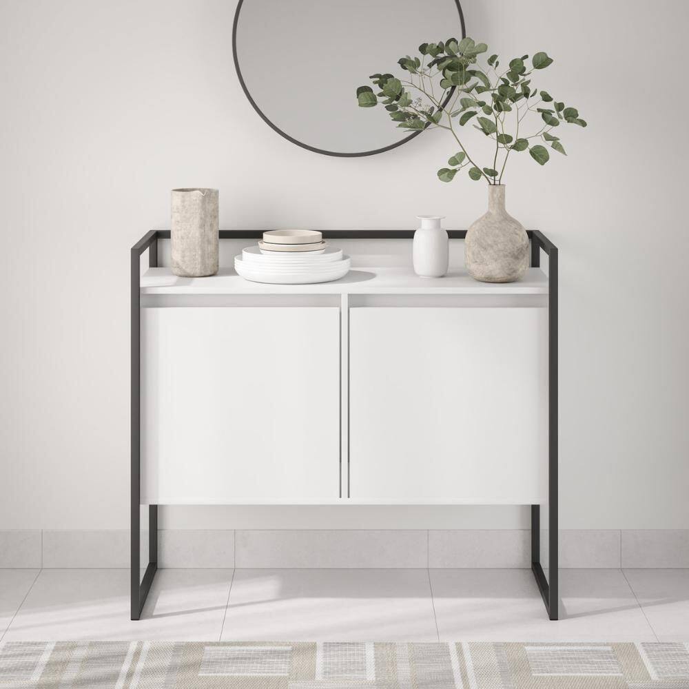 Buffet Industrial Para Sala Irlanda Branco Preto
