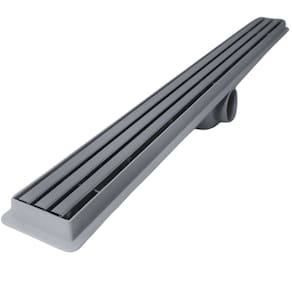 Ralo Linear 5x50 Box Banheiro Inox Escovado Trilho Coletor Cinza com Tela