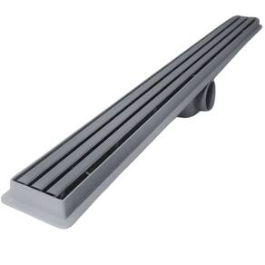 Ralo Linear 5x70 Box Banheiro Inox Escovado Trilho Coletor Cinza com Tela