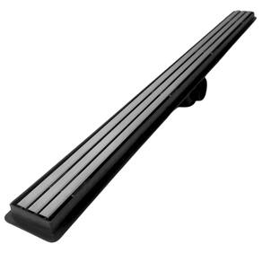 Ralo Linear 5x90 Box Banheiro Inox Escovado Trilho Coletor Preto com Tela