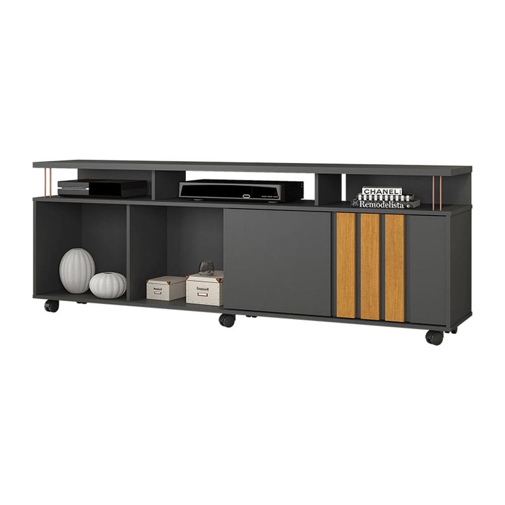 Rack para TV até 70 Polegadas Atraente JCM Móveis Grafite/Cinamomo