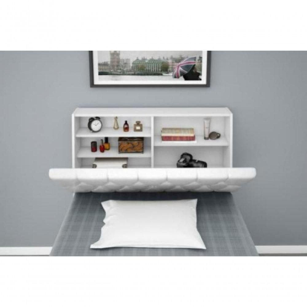 Cabeceira Box Solteiro Isis Branco Com Capitonê Branco