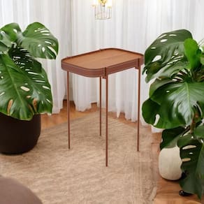 Mesa Lateral Com Pés De Metal Lagos Nature Cobre