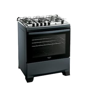 Fogão 5 Bocas a Gás Dako Supreme com Mesa de Inox e Forno 100L Titanium Bivolt