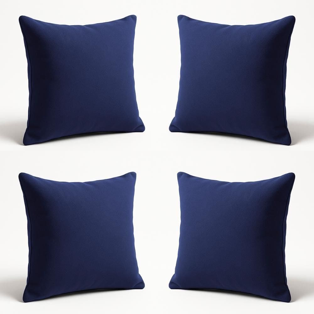 Kit 4 Almofadas Suede Decorativa 42cm Sala Quarto Escritório Azul Marinho