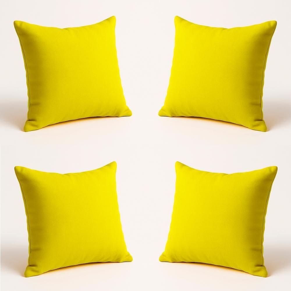 Kit 4 Almofadas Suede Decorativa 42cm Sala Quarto Escritório Amarelo