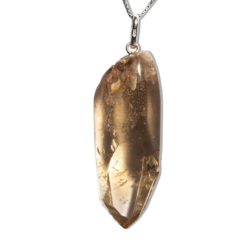 Pingente Pontinha Citrino Polido 40mm Montagem Prata 950