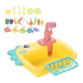 Pia Infantil com Torneira de Água e Pescaria Amarela- Quanhe
