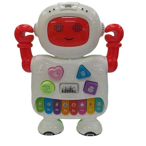 Teclado Musical Robô Luz e Som N244268-0 Vermelho - Quanhe