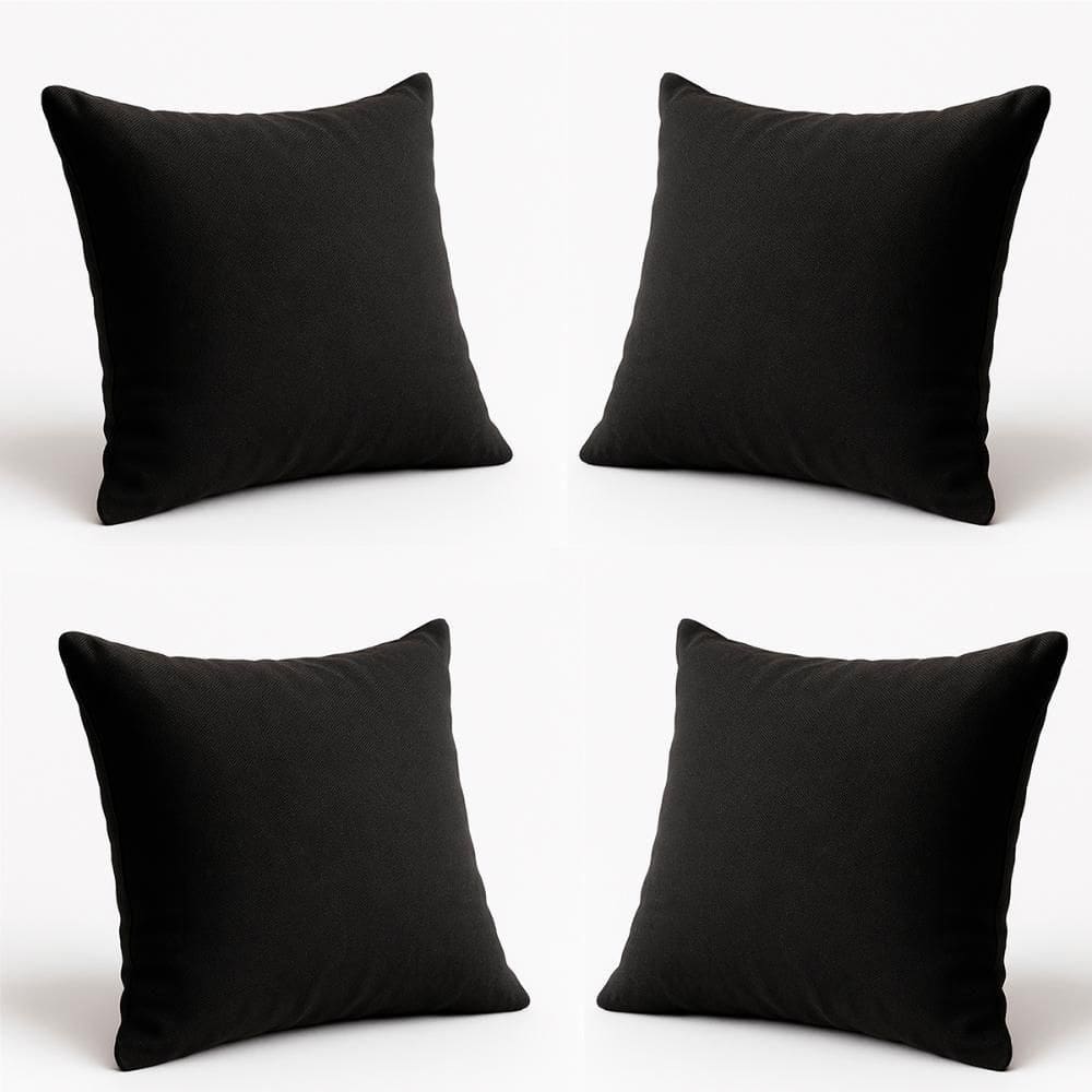 Kit 4 Almofadas Suede Decorativa 42cm Sala Quarto Escritório Preto