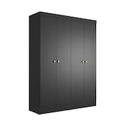 Guarda-Roupa Casal Boreal 4 Portas Preto