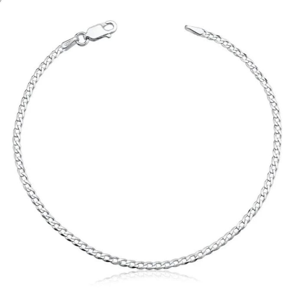 Pulseira Em Prata 925 Maciça Grumet 18CM - 2MM