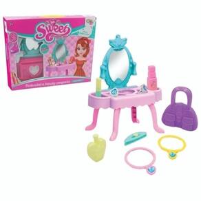 Penteadeira Infantil Princesa - Brinquedo Rosa Com Espelho E Acessórios Para Meninas
