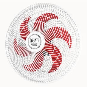 Ventilador Parede Lorena Branco Oscilante 110V Pás Vermelho