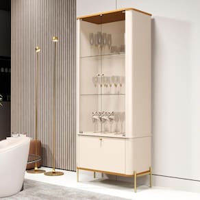 Cristaleira Nova Orleans Off White Nature Dourado
