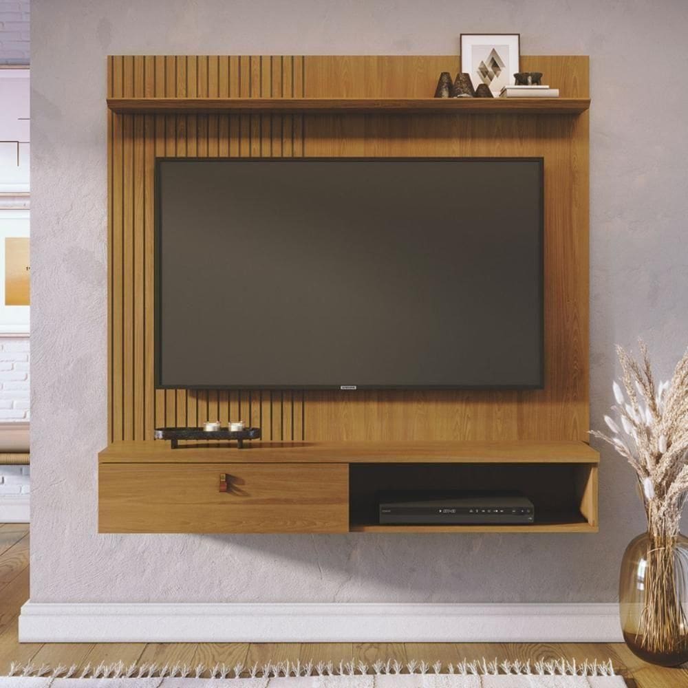 Conjunto Bancada Suspensa E Mesa Centro Milão Cumaru Opala