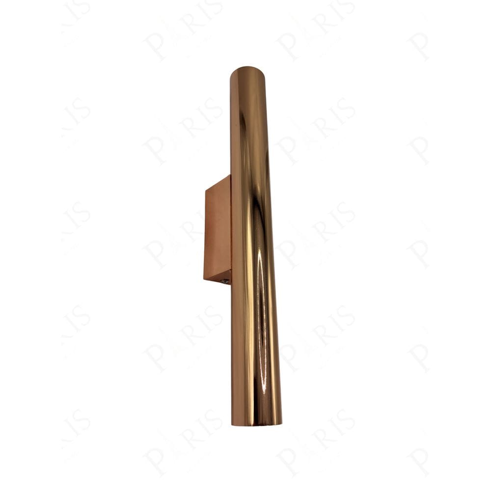 Arandela Cilindro Luxo Rose Gold 35cm Led 12W 3 em 1 Bivolt