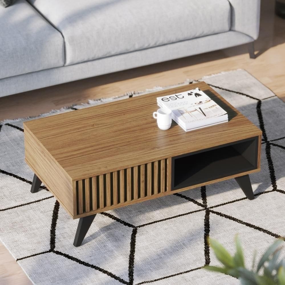 Mesa De Centro Lujan Noce Milano / Preto