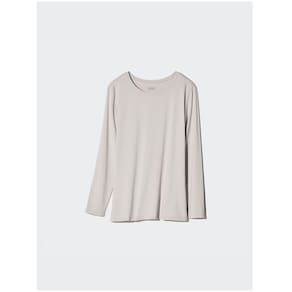 Camiseta Térmica Uniqlo Heattech Segunda Pele Feminina Cinza Claro