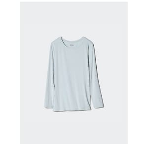 Camiseta Térmica Uniqlo Heattech Segunda Pele Feminina Azul Claro