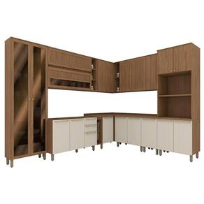 Cozinha Modulada Requinte 10 Peças Com Torre Quente 2 Fornos Nature/areia - Móveis Henn Nature/areia
