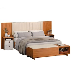 Conjunto De Cabeceira Extensível C/ Mesa Veludo Malaga