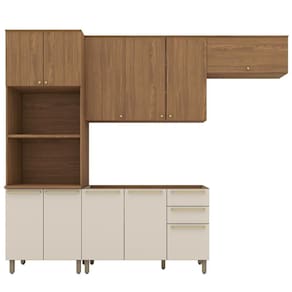 Cozinha Modulada 4 Pecas 272 Cm Requinte Henn Nature Areia