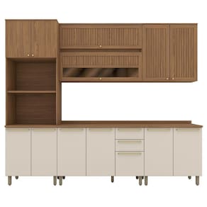 Cozinha Modulada Requinte 5 Peças Com Torre Quente 2 Fornos Nature/areia - Móveis Henn Nature/areia