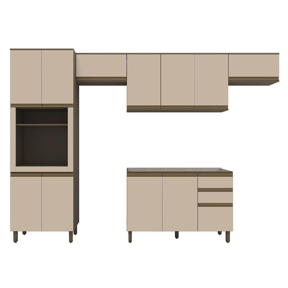Cozinha Modulada Connect 4 Peças Com Torre Quente 1 Forno Duna/cristal - Móveis Henn Duna/cristal