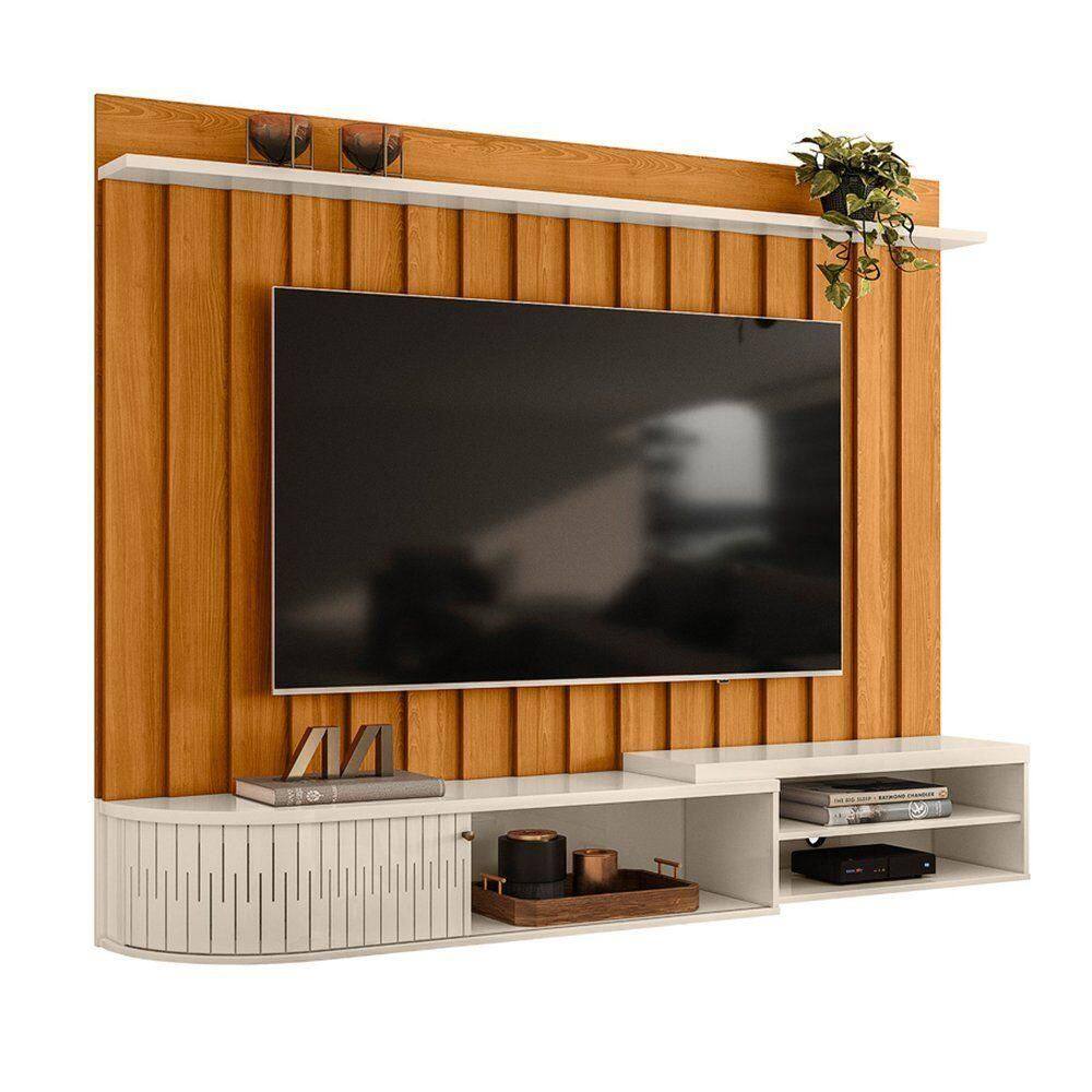 Painel Bancada Suspensa Para 60 Polegadas ímola - 7 Decor Cinamomo E Off White
