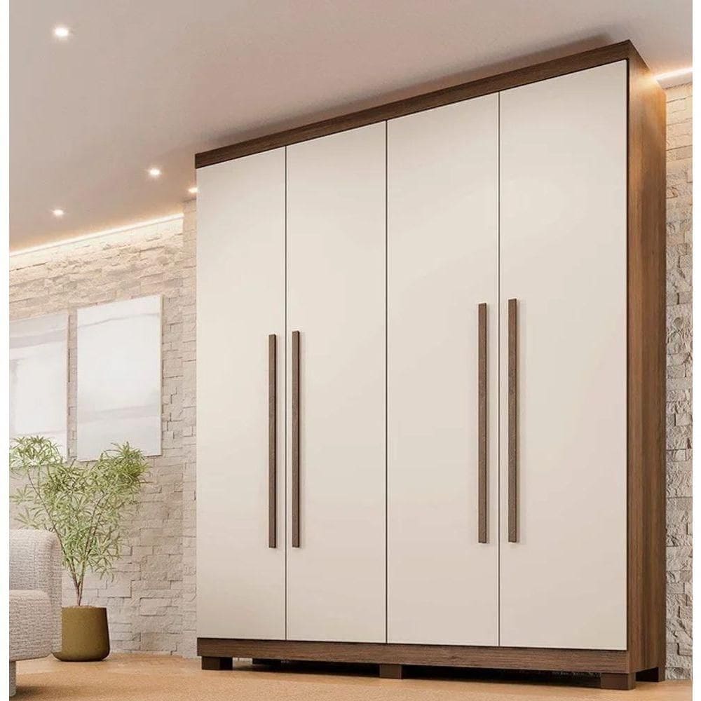Guarda Roupa Filadélfia 4 Pts 100% Mdf Imbuia/off - Benetil