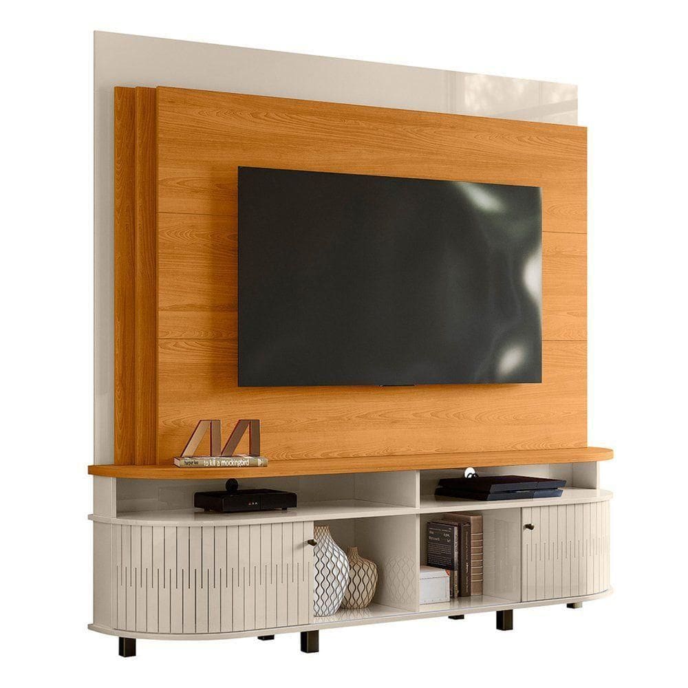 Combo Home + Painel Para 60 Polegadas Daytona - 7 Decor Calacata E Off White